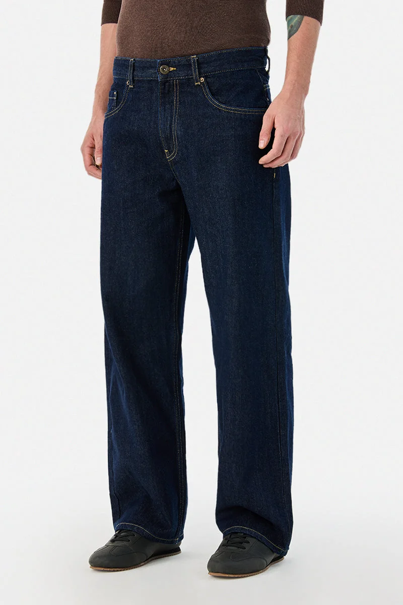 Snitch Blue Denim Loose Fit Jeans for Men | Best Price UAE